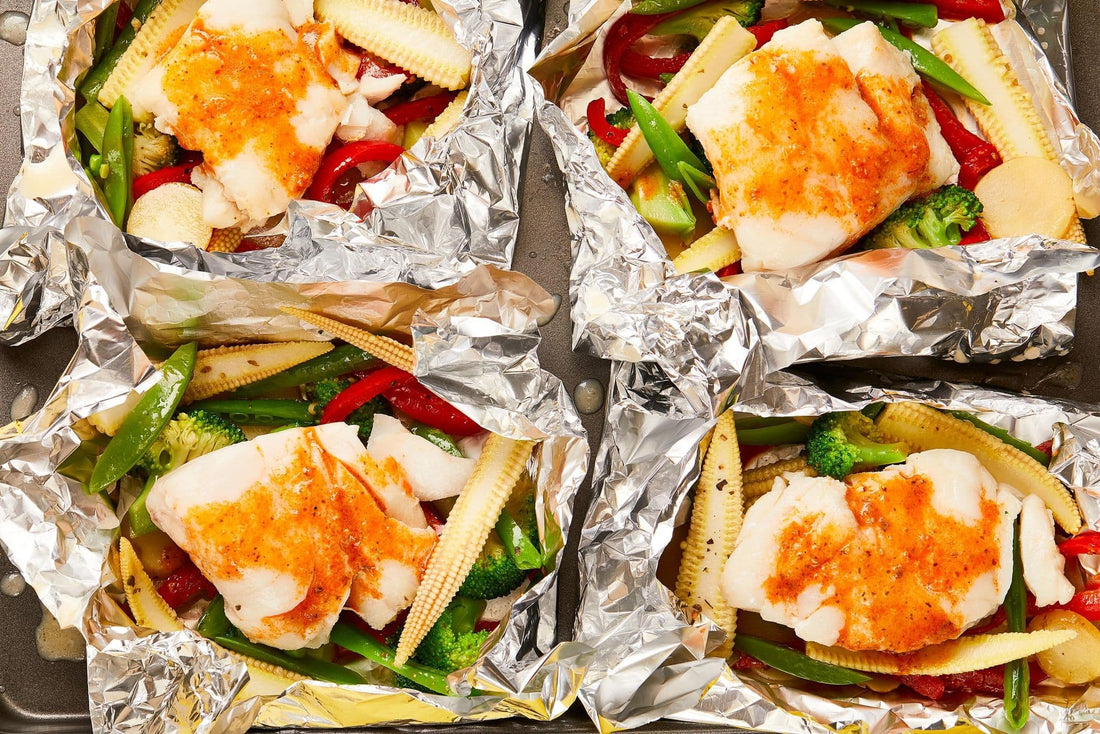 Foil Packet Pollack with Vegetables - Hamiltons Fish