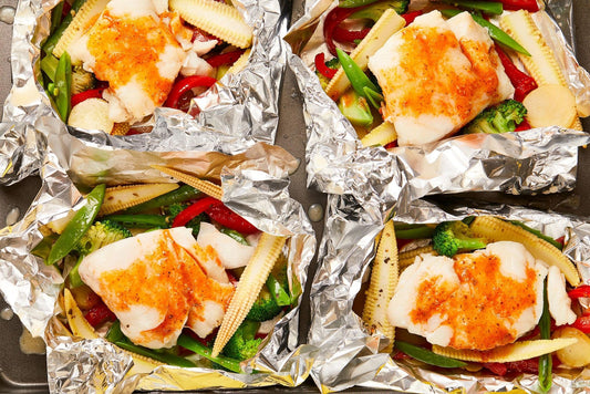 Foil Packet Pollack with Vegetables - Hamiltons Fish