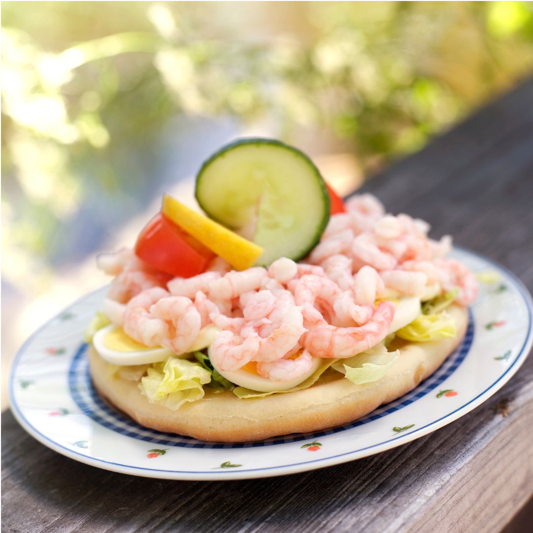 Cooked Peeled Prawns on a slate background, from Hamiltons Fish