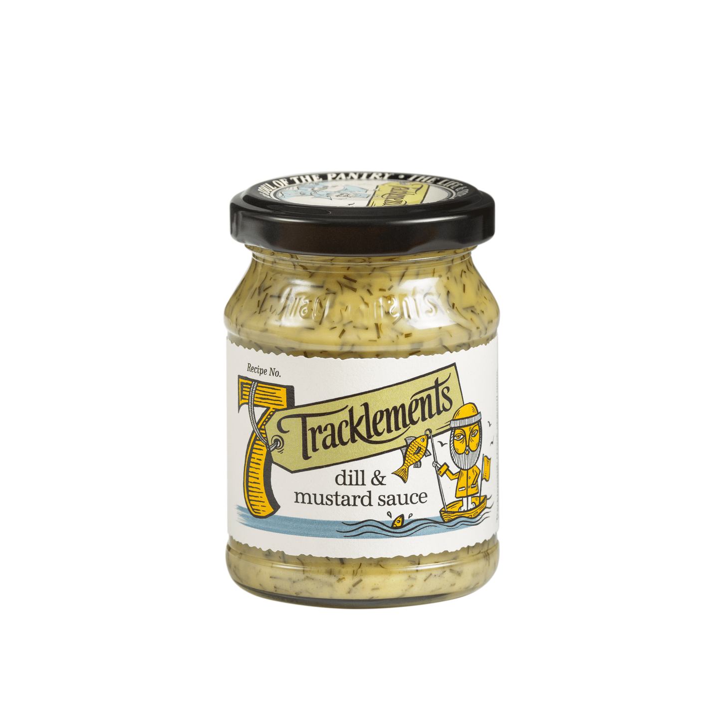 Dill & Mustard Sauce (140g) on a slate background, from Hamiltons Fish