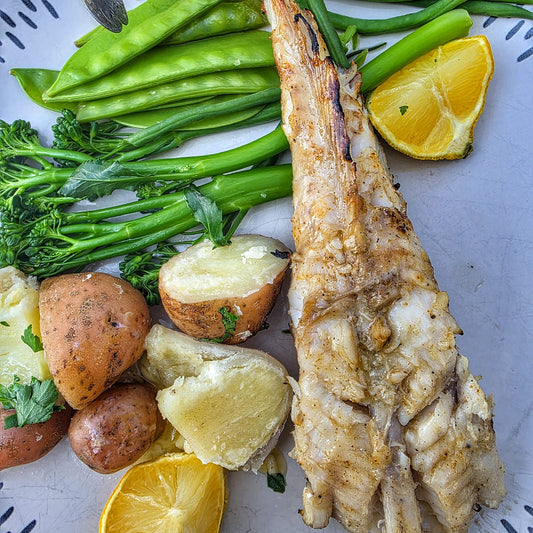 Fresh Wild Monkfish on a slate background, from Hamiltons Fish