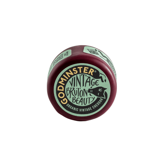 Godminster Vintage Bruton Beauty Cheddar (200g) on a slate background, from Hamiltons Fish