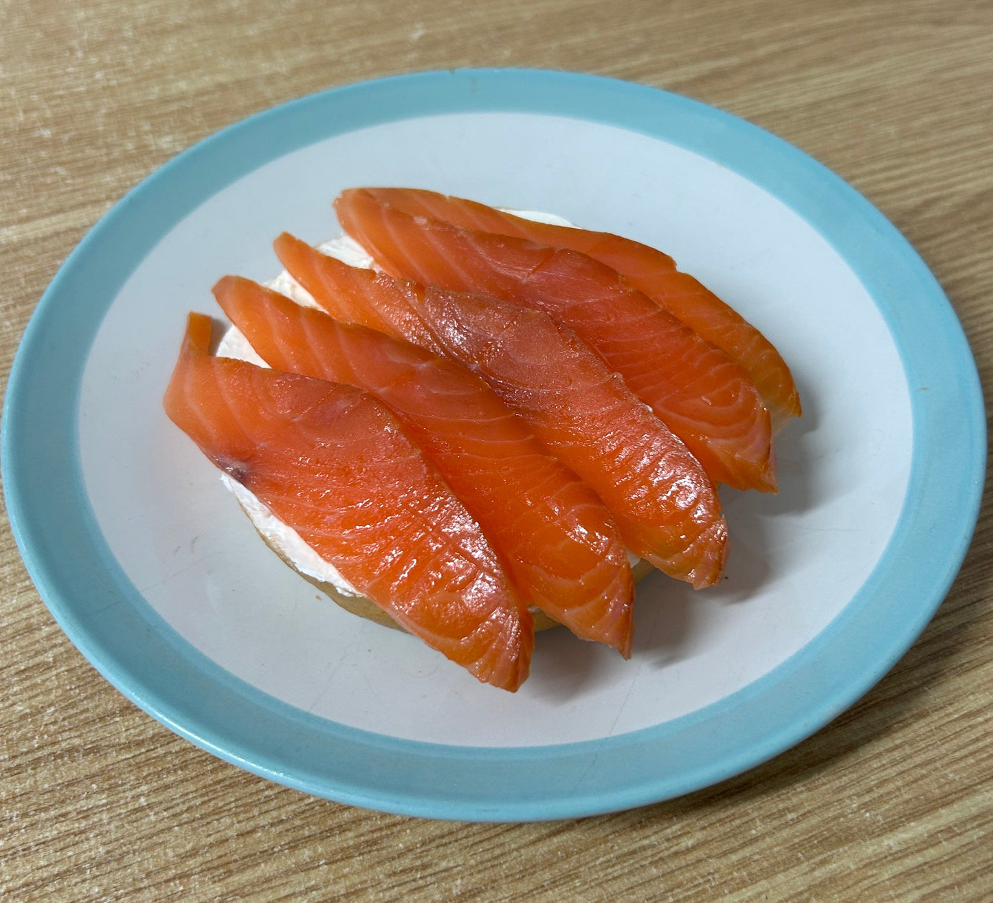 Smoked Salmon Sashimi Style on a slate background, from Hamiltons Fish