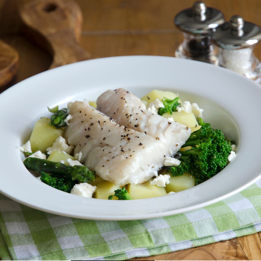 Wild Haddock Fillets on a slate background, from Hamiltons Fish