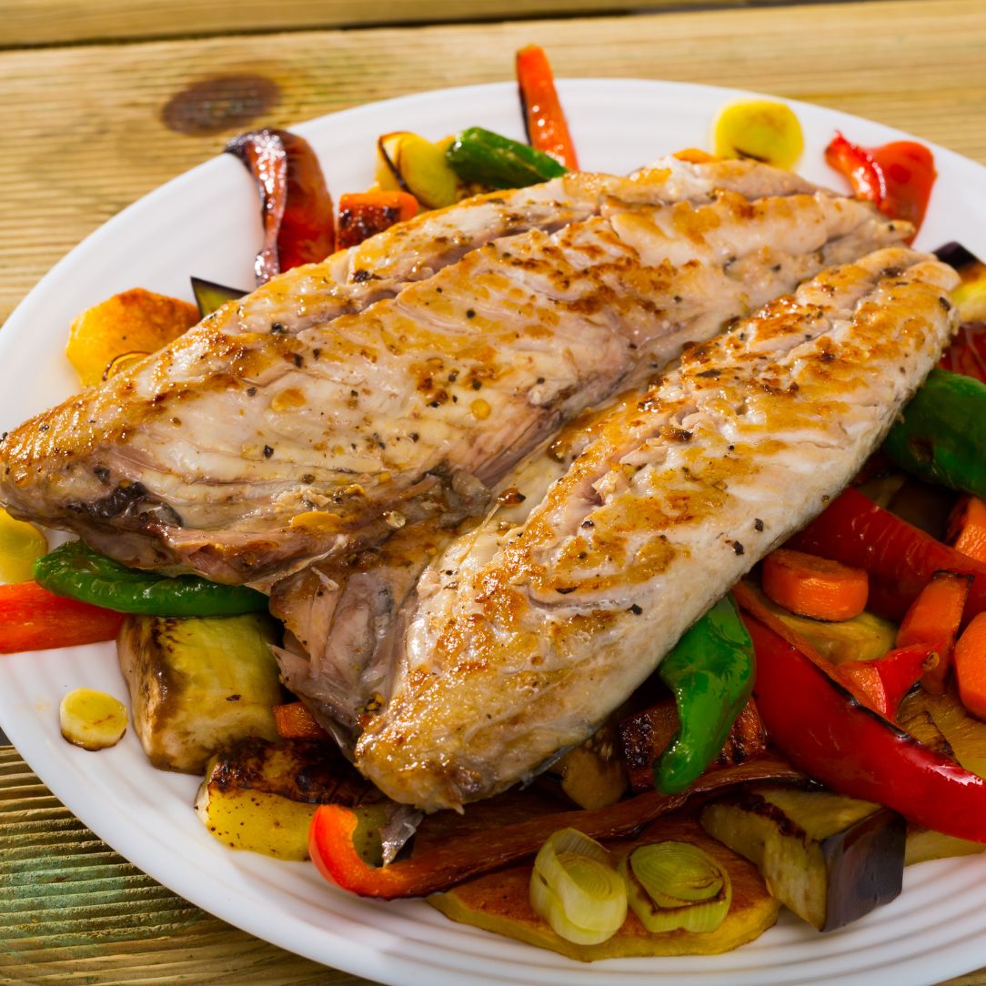 Wild Mackerel Fillets on a slate background, from Hamiltons Fish