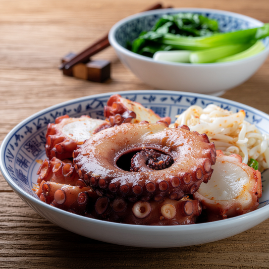 Cooked octopus tentacles, in Spanish-inspired octopus dish
