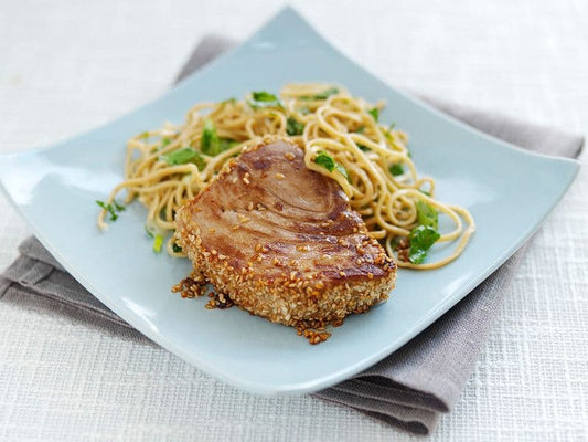 Sesame-Rolled Tuna with Coriander Noodles - Hamiltons Fish