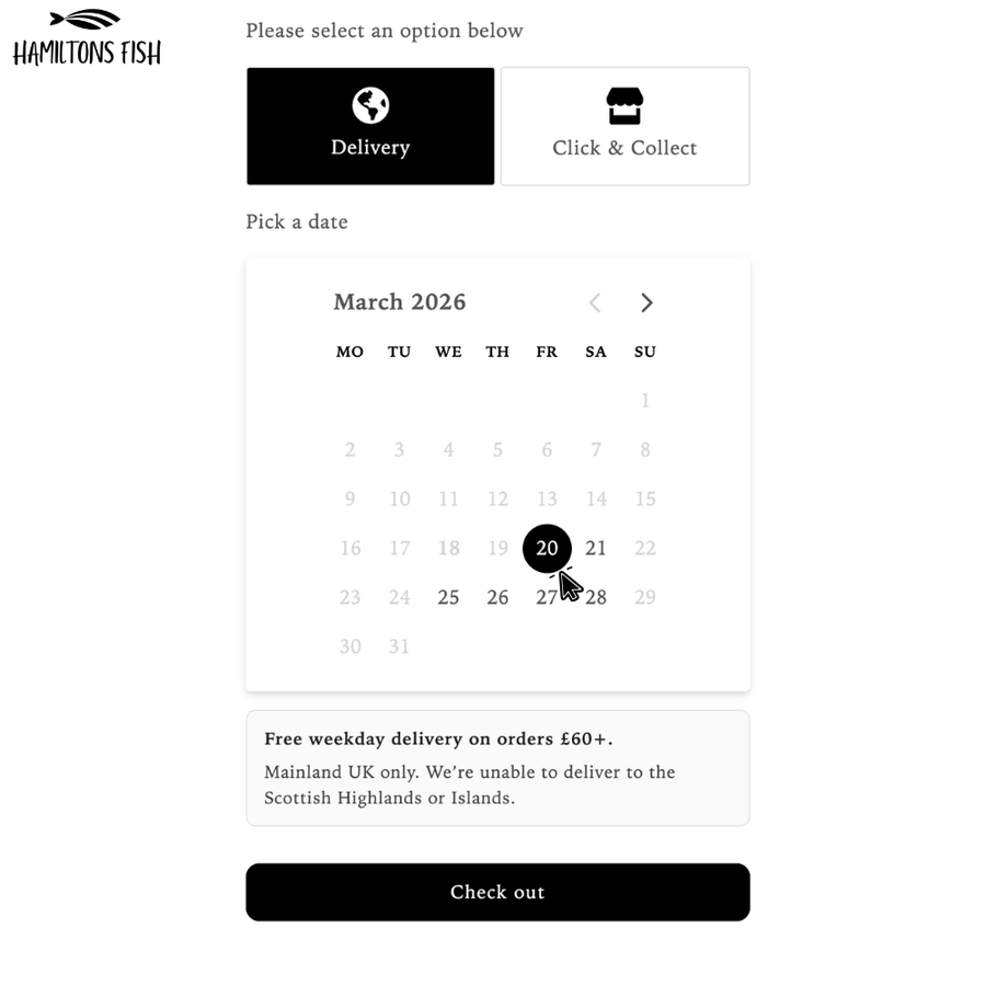 Choose your delivery day