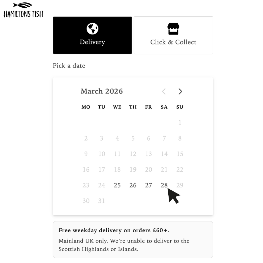 Choose your delivery day