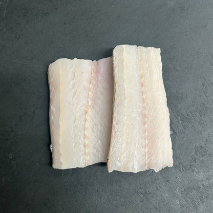 Wild Hake Fillets on a slate background, from Hamiltons Fish