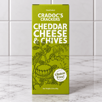 Cradoc’s Gluten Free Cheddar & Chives Crackers (80g)