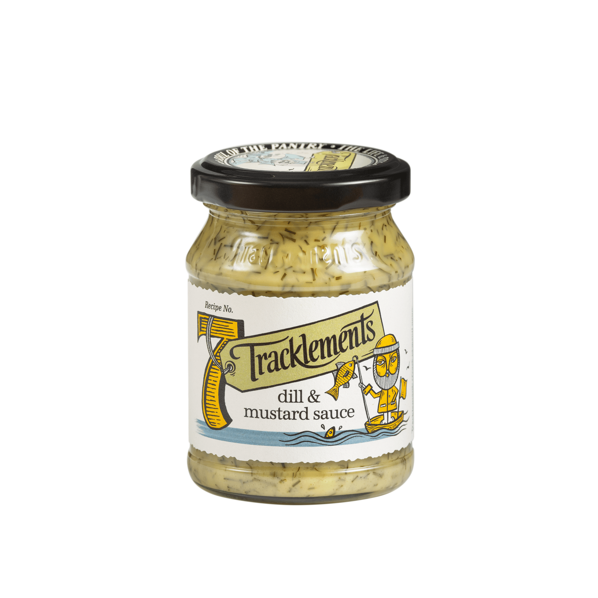 Dill & Mustard Sauce (140g) on a slate background, from Hamiltons Fish