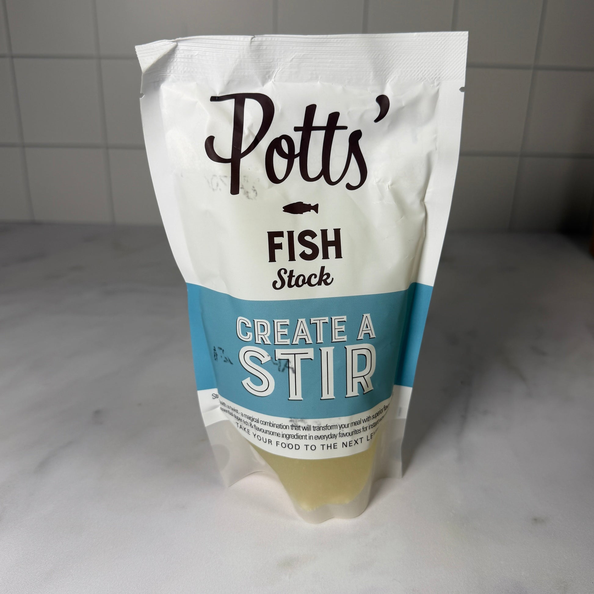 Fish Stock (400g) on a slate background, from Hamiltons Fish