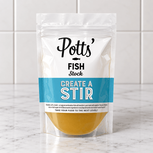 Fish Stock (400g) on a slate background, from Hamiltons Fish