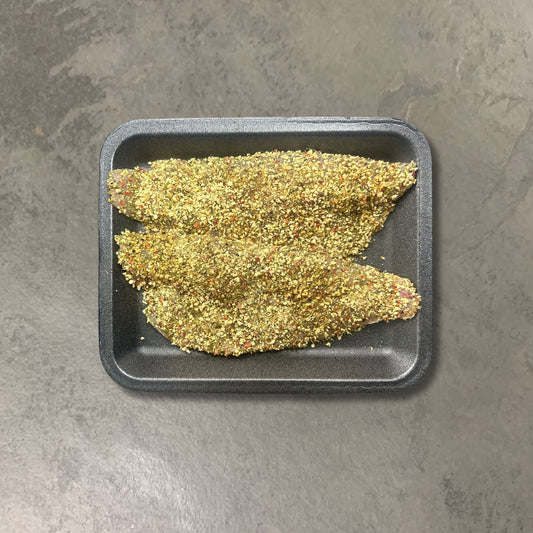 Flavoured Seabass Fillets on a slate background, from Hamiltons Fish