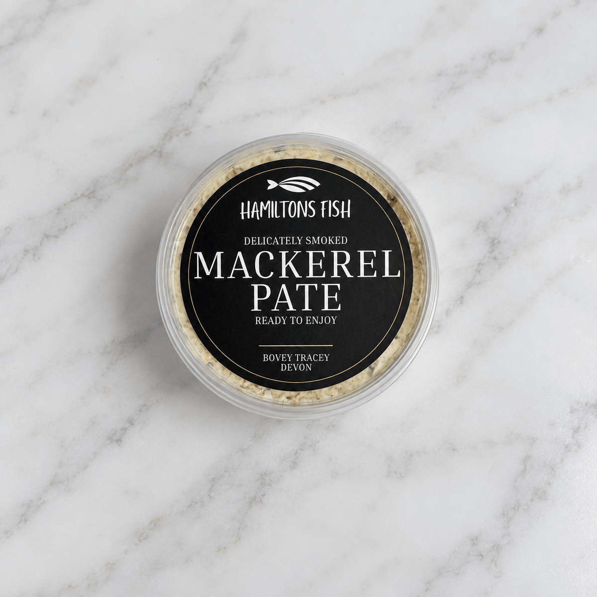 Fresh Smoked Mackerel Pate on a slate background, from Hamiltons Fish