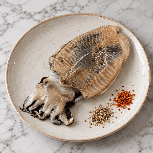 Fresh Wild Cuttlefish on a slate background, from Hamiltons Fish