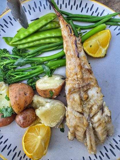 Fresh Wild Monkfish on a slate background, from Hamiltons Fish
