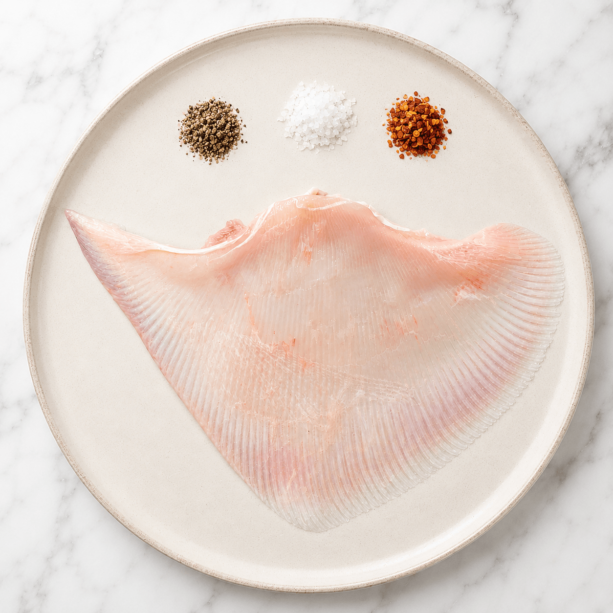 Fresh Wild Skate Wings on a slate background, from Hamiltons Fish