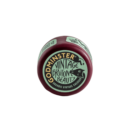 Godminster Vintage Bruton Beauty Cheddar (200g) on a slate background, from Hamiltons Fish
