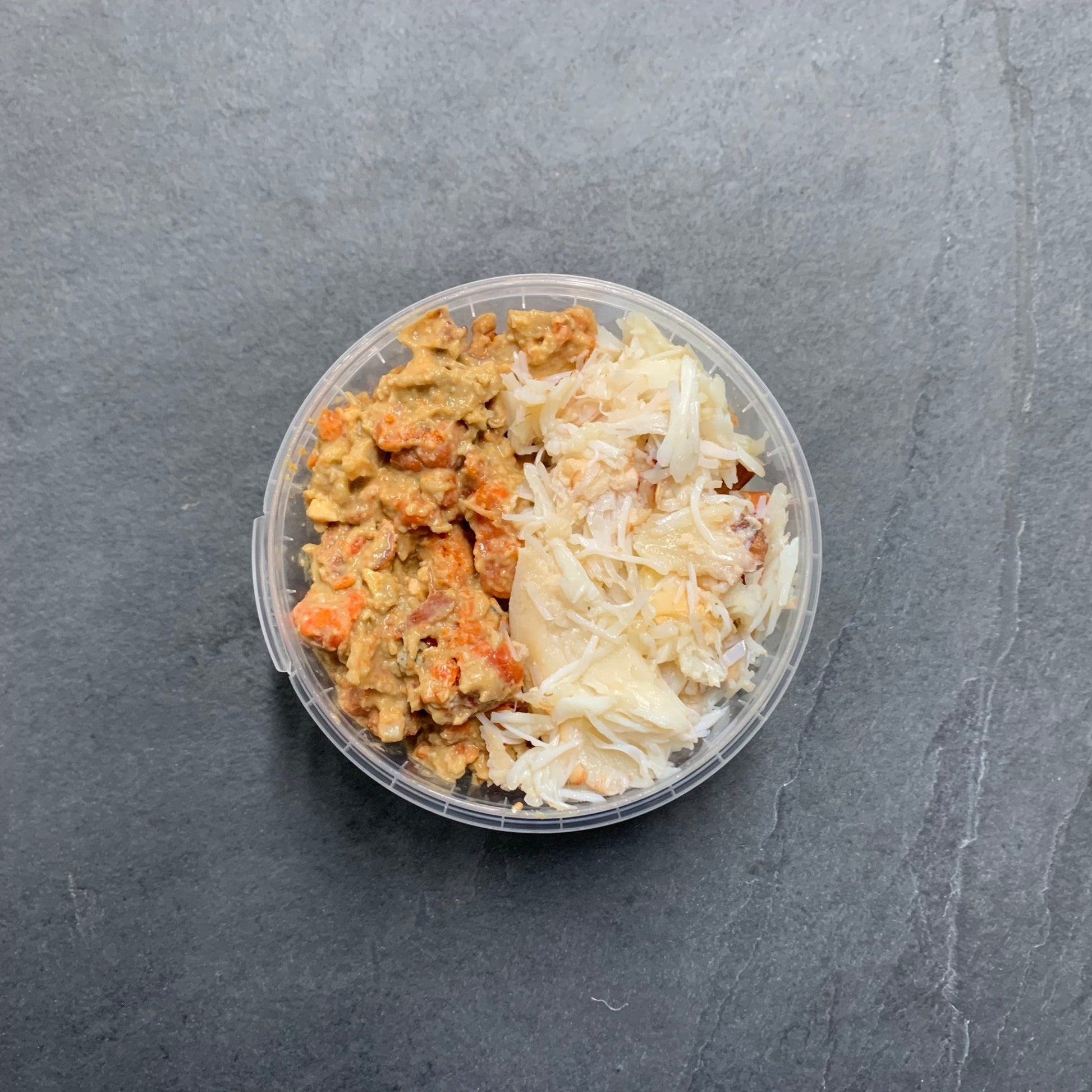 Handpicked 50/50 Crabmeat on a slate background, from Hamiltons Fish
