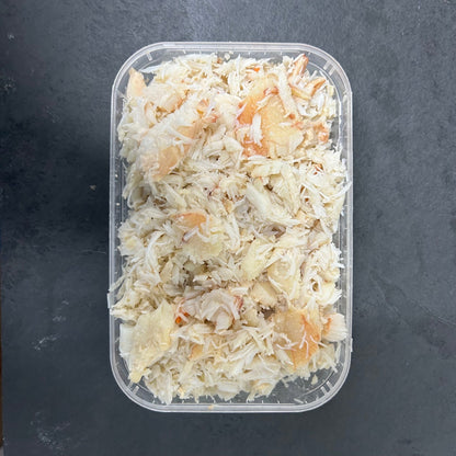 Handpicked White Crabmeat on a slate background, from Hamiltons Fish