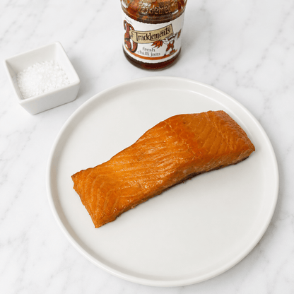 Hot Smoked Salmon on a slate background, from Hamiltons Fish