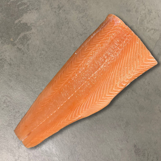 Loch Duart Salmon Sides on a slate background, from Hamiltons Fish