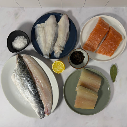 May Fish Box on a slate background, from Hamiltons Fish