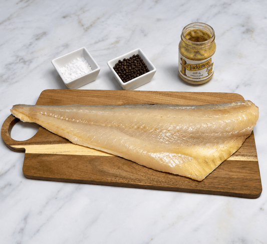 Natural Smoked Haddock Fillets on a slate background, from Hamiltons Fish