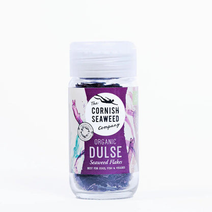 Organic Dulse Seaweed Flakes (20g) on a slate background, from Hamiltons Fish