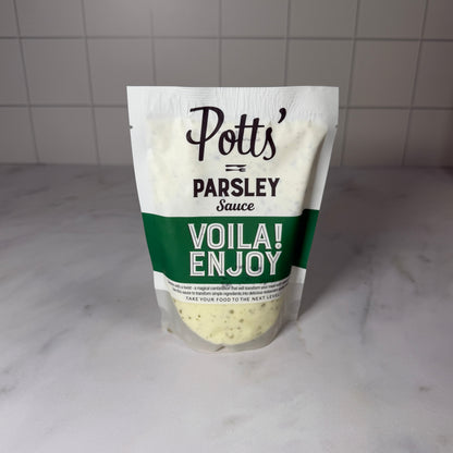 Parsley Sauce (250g) on a slate background, from Hamiltons Fish