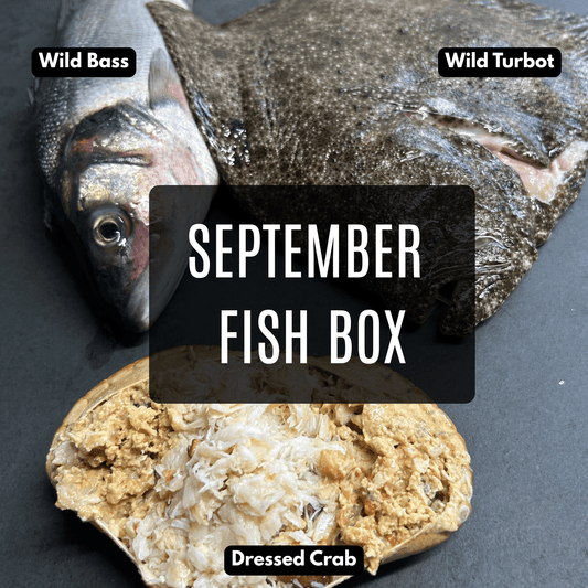 September Fish Box on a slate background, from Hamiltons Fish