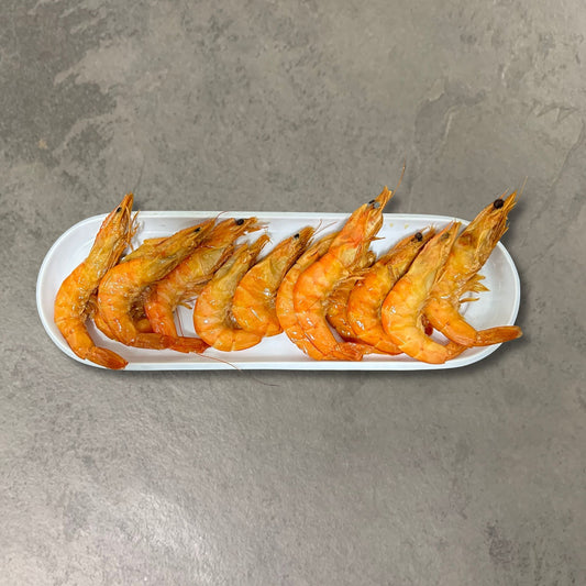 Smoked King Prawns on a slate background, from Hamiltons Fish