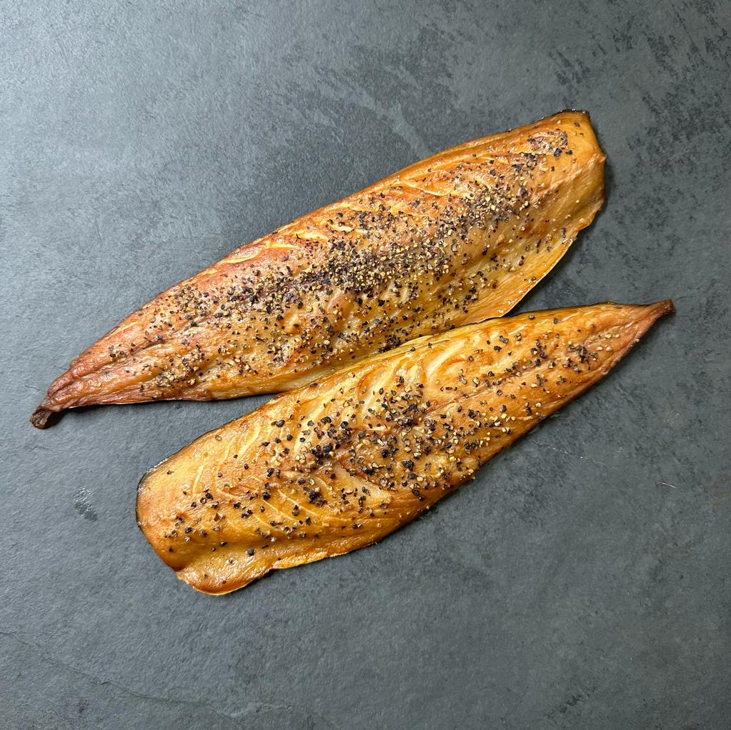Smoked Mackerel Fillets on a slate background, from Hamiltons Fish