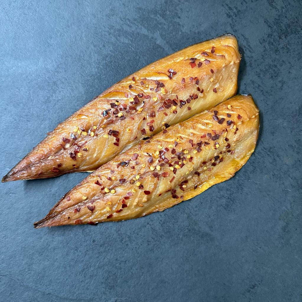 Smoked Mackerel Fillets on a slate background, from Hamiltons Fish