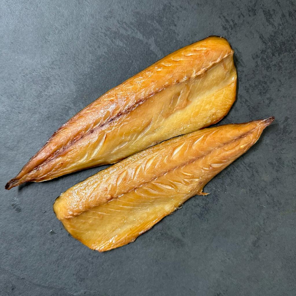 Smoked Mackerel Fillets on a slate background, from Hamiltons Fish