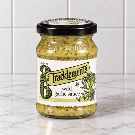 Wild Garlic Sauce (140g) on a slate background, from Hamiltons Fish