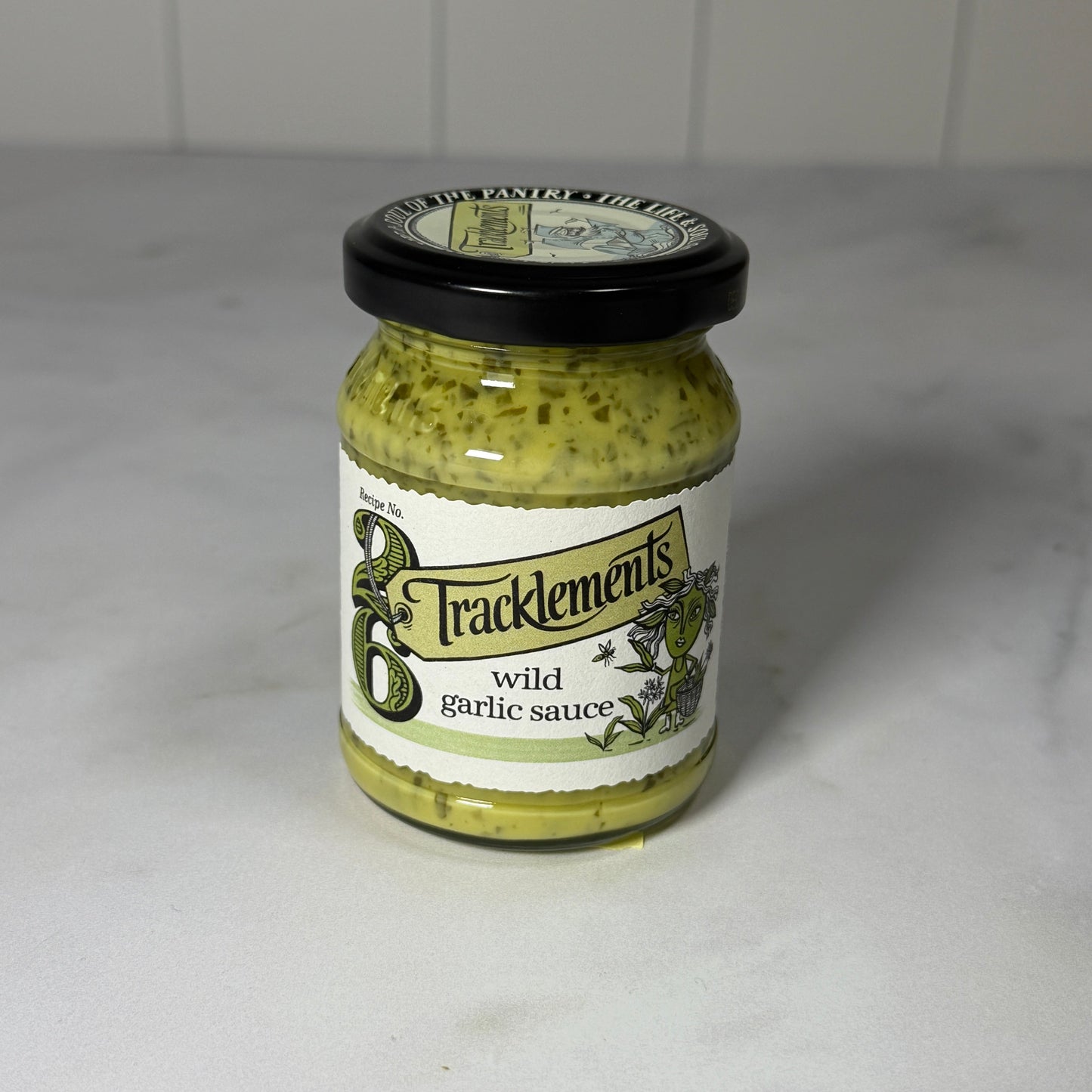 Wild Garlic Sauce (140g) on a slate background, from Hamiltons Fish