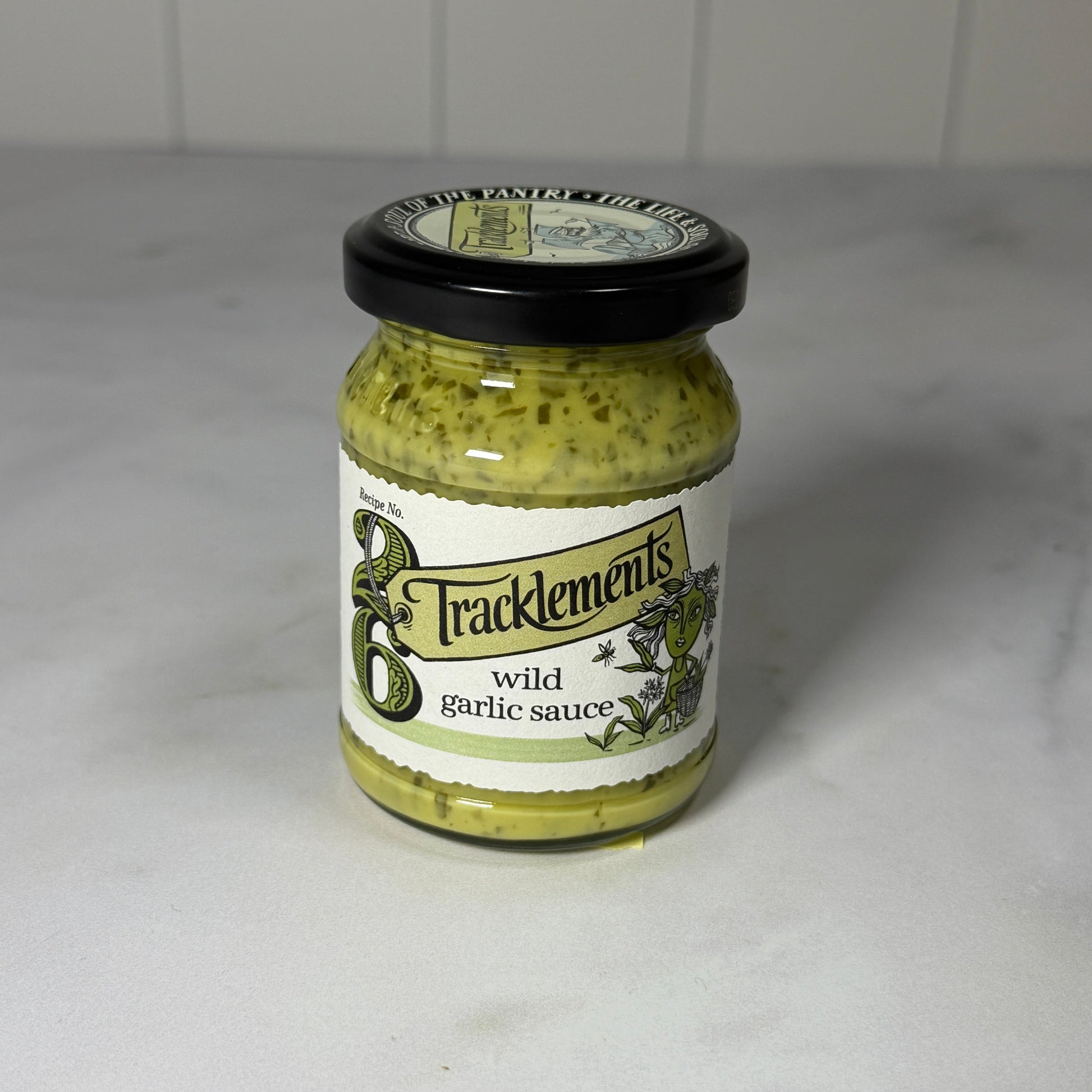 Wild Garlic Sauce (140g) on a slate background, from Hamiltons Fish